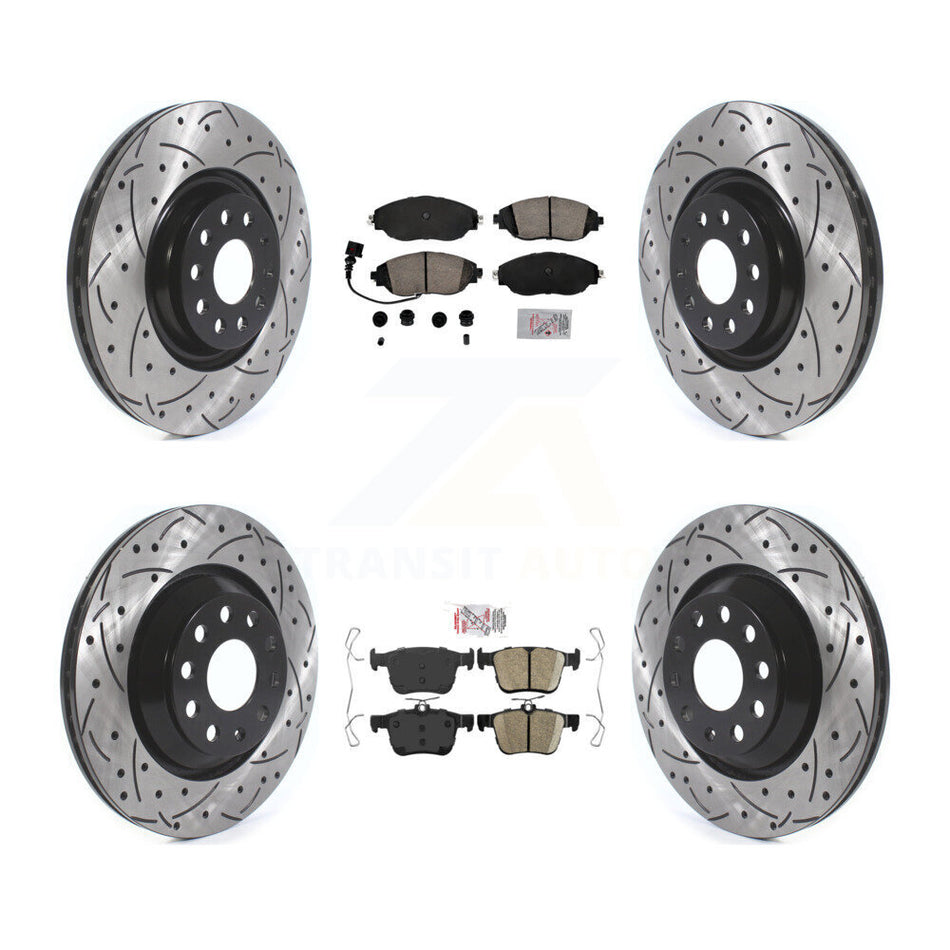 Front Rear Ceramic Pad Drill Slot Disc Brake Rotors Kit For Audi S3 A3 Quattro Volkswagen KDA-101609