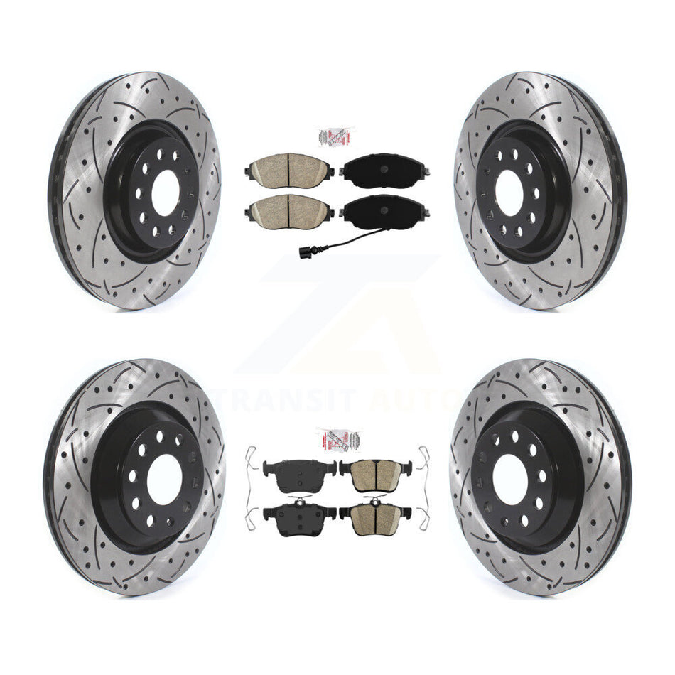 Front Rear Ceramic Pad Drill Slot Brake Rotor Kit For Volkswagen Golf R Audi S3 A3 Arteon KDA-101610