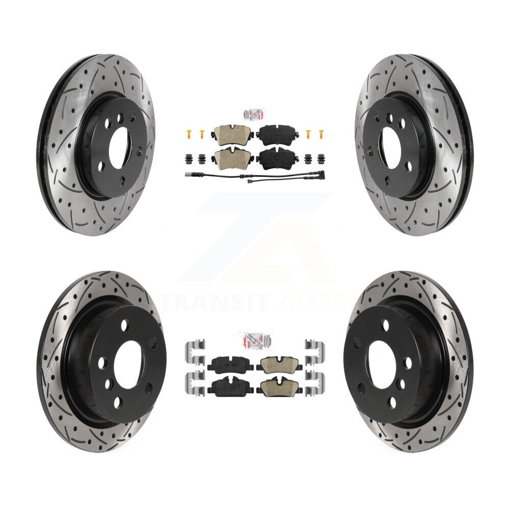 Front Rear Ceramic Pads And Coated Drilled Slotted Disc Brake Rotors Kit For Mini Cooper KDA-101619
