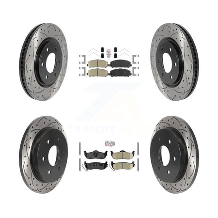 Front Rear Ceramic Pad Drilled Slot Brake Rotor Kit For Nissan TITAN Armada INFINITI QX56 KDA-101625