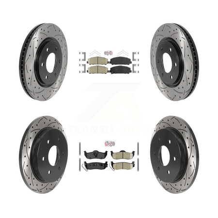 Front Rear Ceramic Pad Drilled Slot Brake Rotor Kit For Nissan TITAN Armada INFINITI QX56 KDA-101627