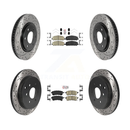 Front Rear Ceramic Pad Drilled Slot Brake Rotors Kit For INFINITI QX80 Nissan Armada QX56 KDA-101628