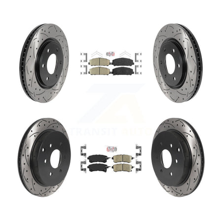 Front Rear Ceramic Pad Drilled Slot Brake Rotors Kit For INFINITI QX80 Nissan Armada QX56 KDA-101629