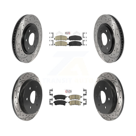 Front Rear Ceramic Pad Drill Slot Disc Brake Rotor Kit For Nissan Armada With Solid KDA-101633