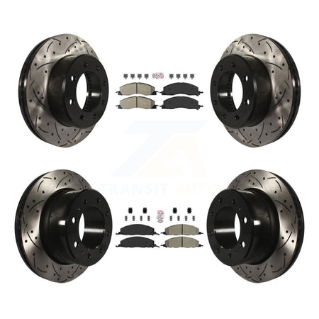 Front Rear Semi-Metallic Pad Drill Slot Disc Brake Rotor Kit For Ram 3500 2500 1500 Dodge KDA-101674