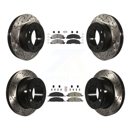 Front Rear Semi-Metallic Pad Drill Slot Disc Brake Rotor Kit For Ram 3500 2500 1500 Dodge KDA-101676