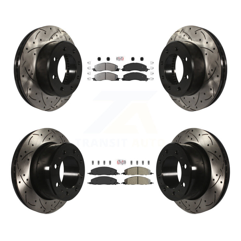 Front Rear Semi-Metallic Pad Drill Slot Disc Brake Rotor Kit For Ram 3500 2500 1500 Dodge KDA-101677