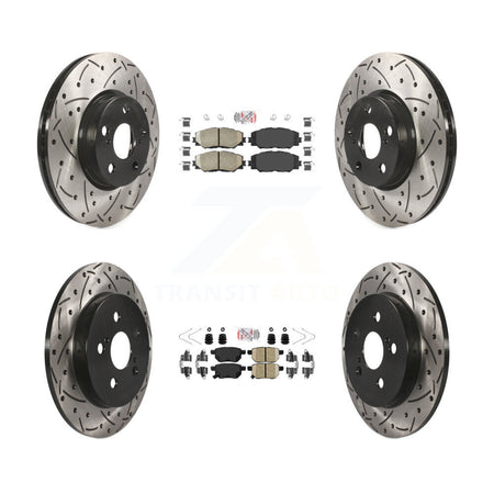 Front Rear Ceramic Pad Drill Slot Brake Rotors Kit For Toyota Corolla Matrix Pontiac Vibe KDA-101694