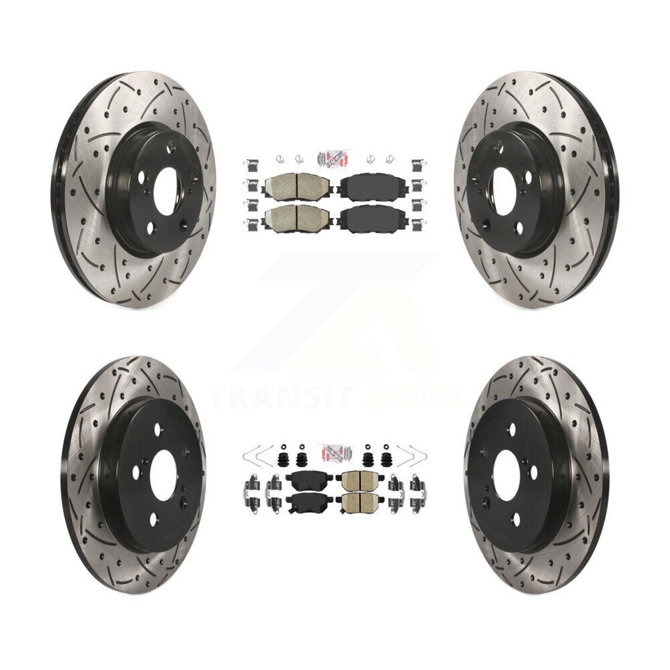 Front Rear Ceramic Pad Drill Slot Brake Rotors Kit For Toyota Corolla Matrix Pontiac Vibe KDA-101694