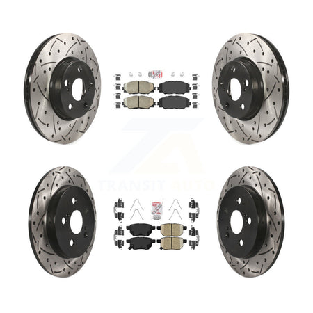 Front Rear Ceramic Pad Drill Slot Brake Rotors Kit For Toyota Corolla Matrix Pontiac Vibe KDA-101695