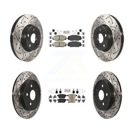 Front Rear Ceramic Pad Drill Slot Brake Rotors Kit For Toyota Corolla Matrix Pontiac Vibe KDA-101696