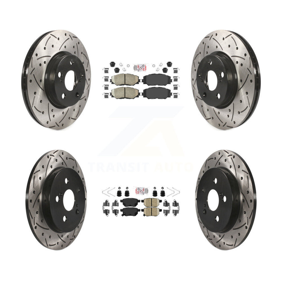 Front Rear Ceramic Pad Drill Slot Brake Rotors Kit For Toyota Corolla Matrix Pontiac Vibe KDA-101696