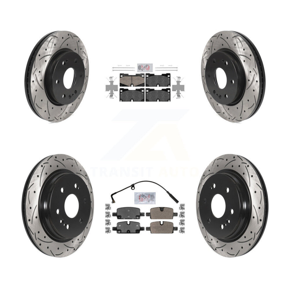 Front Ceramic Rear Semi-Metallic Pad Drill Slot Brake Rotor Kit For GMC Chevrolet 1500 XL KDA-101708