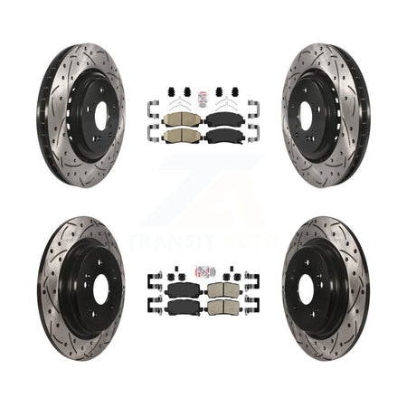 Front Rear Ceramic Pad & Coated Drilled Slot Disc Brake Rotor Kit For 2015-2020 Acura TLX KDA-101717