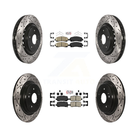 Front Rear Ceramic Pad & Coated Drilled Slot Disc Brake Rotor Kit For 2015-2020 Acura TLX KDA-101719