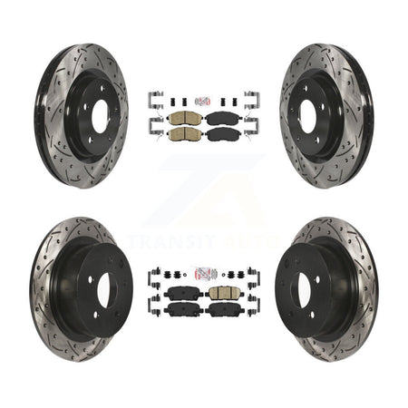 Front Rear Ceramic Pads And Coated Drilled Slotted Disc Brake Rotors Kit For Nissan Juke KDA-101724