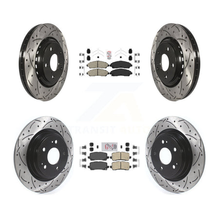 Front Rear Ceramic Pads And Coated Drilled Slotted Disc Brake Rotors Kit For Acura MDX KDA-101759