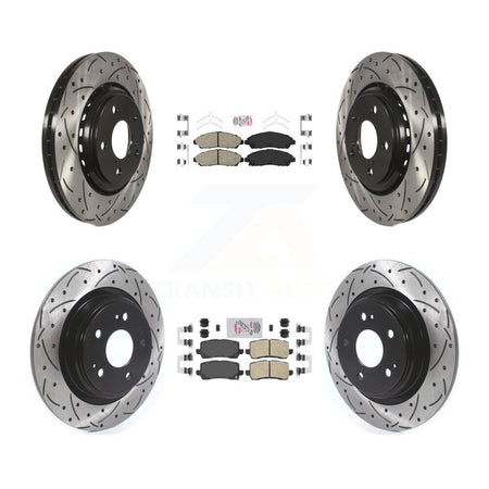 Front Rear Ceramic Pads And Coated Drilled Slotted Disc Brake Rotors Kit For Acura MDX KDA-101761