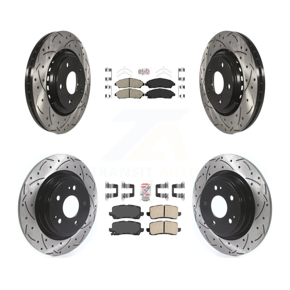 Front Rear Ceramic Pads And Coated Drilled Slotted Disc Brake Rotors Kit For Acura MDX KDA-101762