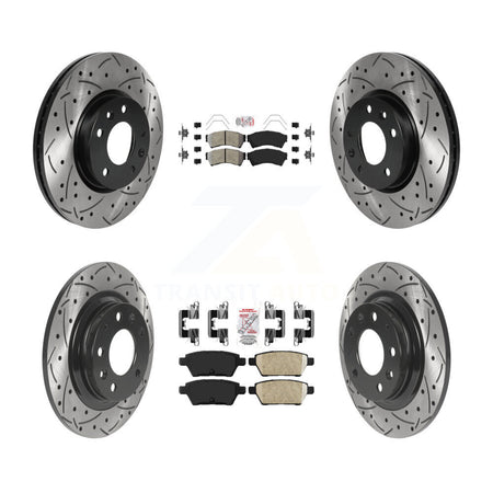 Front Semi-Metallic Rear Ceramic Pad Drilled Slot Brake Rotor Kit For Ford Fusion Mazda 6 KDA-101775