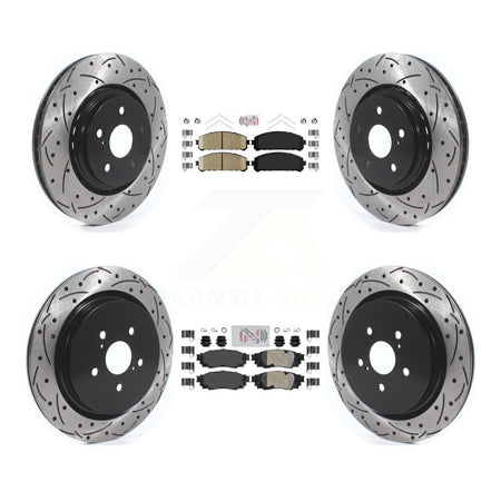 Front Rear Ceramic Pad Drilled Slot Brake Rotor Kit For Lexus RX350 RX450h RX350L RX450hL KDA-101813