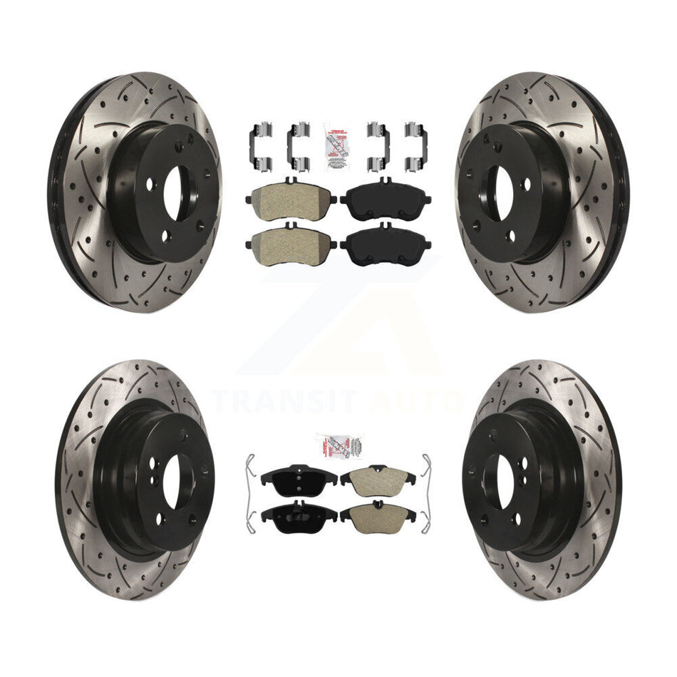 Front Rear Semi-Metallic Pad Drill Slot Disc Brake Rotors Kit For Mercedes-Benz C250 C230 KDA-101839