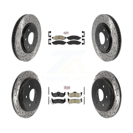 Front Rear Ceramic Pad Drilled Slot Disc Brake Rotor Kit For 2007 Nissan TITAN From 04 07 KDA-101859
