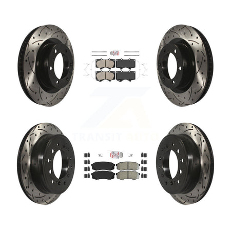 Front Ceramic Rear Semi-Metallic Pad Drill Slot Brake Rotors Kit For Toyota 4Runner Lexus KDA-101864