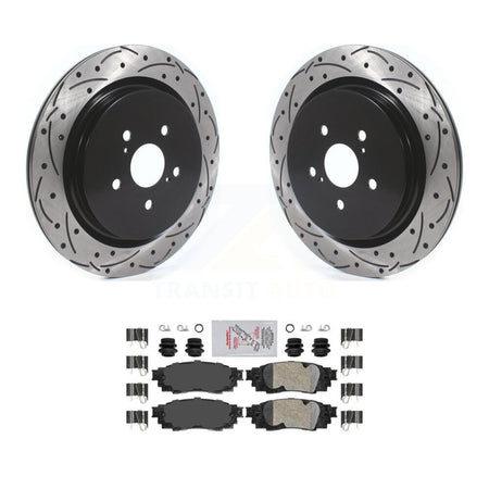 Rear Drilled Slot Disc Brake Rotors Ceramic Pad Kit For Lexus RX350 RX450h RX350L RX450hL KDA-101907
