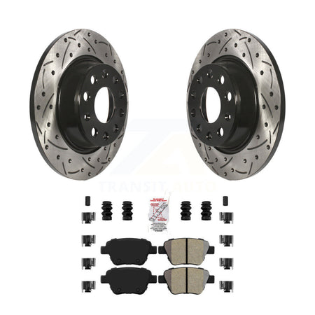 Rear Drill Slot Disc Brake Rotor Semi-Metallic Pad Kit For Audi A3 Quattro Volkswagen Eos KDA-101928