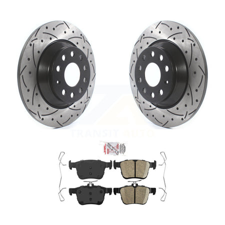 Rear Drilled Slot Disc Brake Rotor Ceramic Pad Kit For Volkswagen Tiguan Jetta Audi Q3 TT KDA-101937