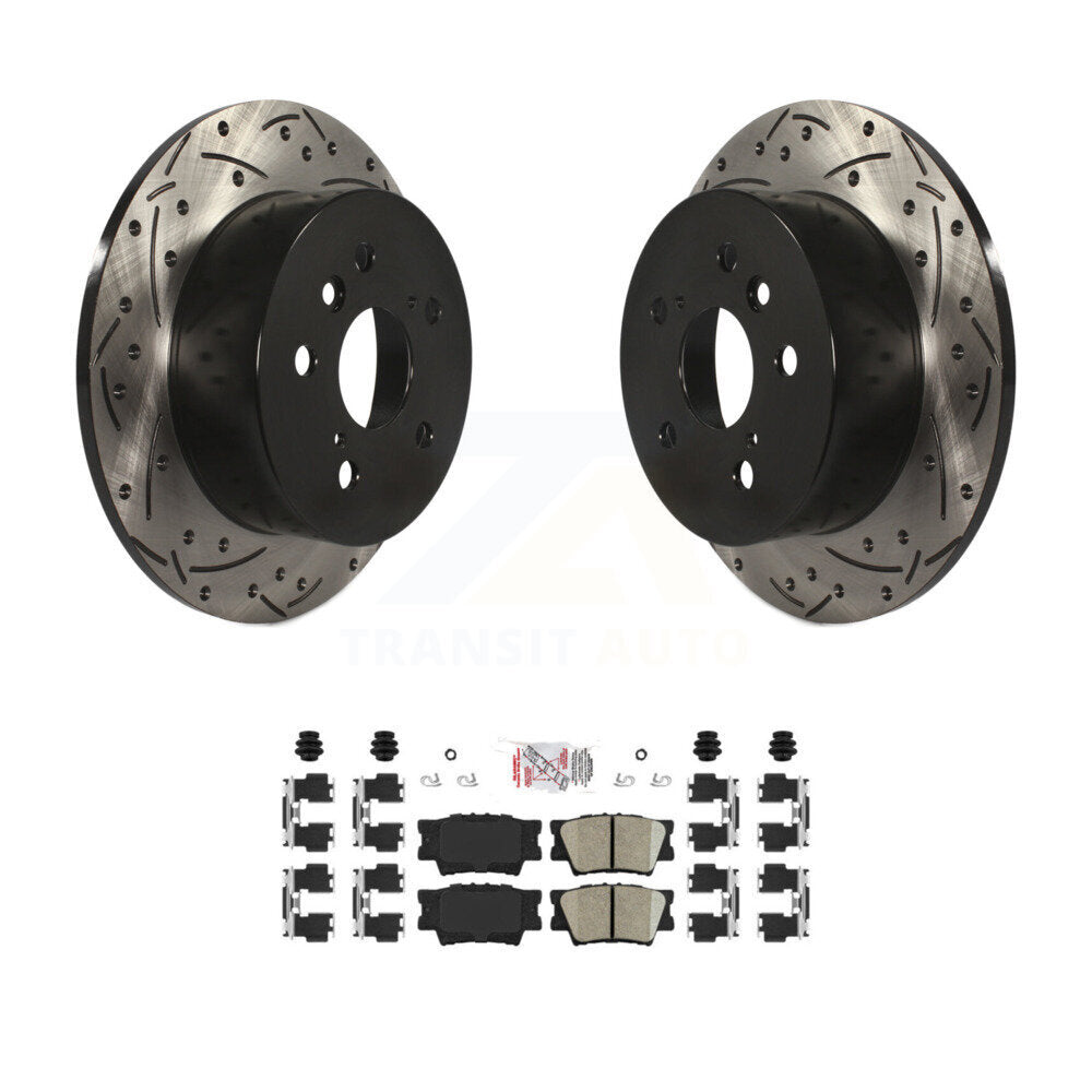 Rear Coat Drill Slot Disc Brake Rotor Ceramic Pad Kit For Toyota Camry Lexus ES350 Avalon KDA-101944