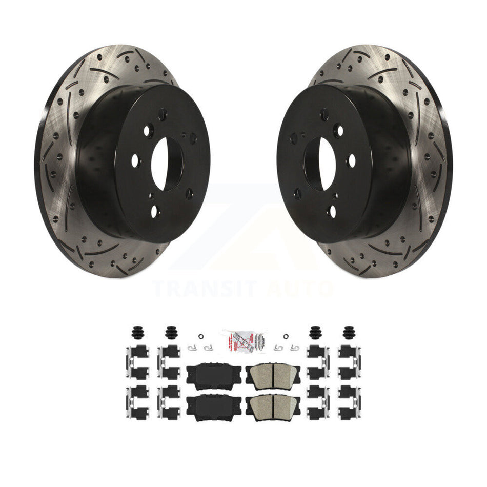 Rear Coat Drill Slot Disc Brake Rotor Ceramic Pad Kit For Toyota Camry Lexus ES350 Avalon KDA-101944