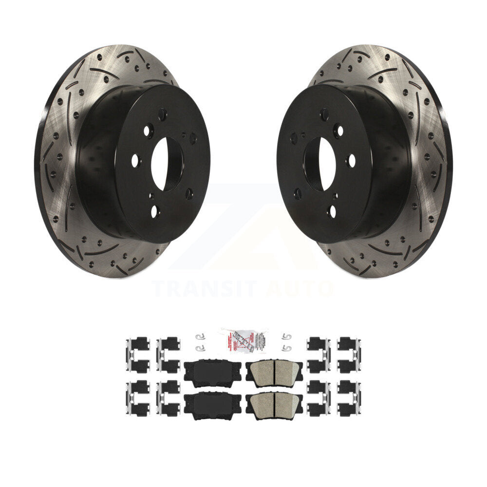 Rear Coat Drill Slot Disc Brake Rotor Ceramic Pad Kit For Toyota Camry Lexus ES350 Avalon KDA-101945