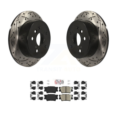 Rear Coat Drill Slot Disc Brake Rotor Ceramic Pad Kit For Toyota Camry Lexus ES350 Avalon KDA-101945