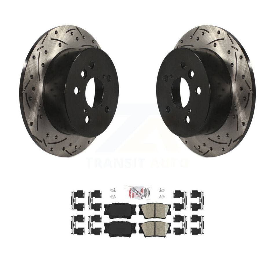 Rear Coat Drill Slot Disc Brake Rotor Ceramic Pad Kit For Toyota Camry Lexus ES350 Avalon KDA-101945