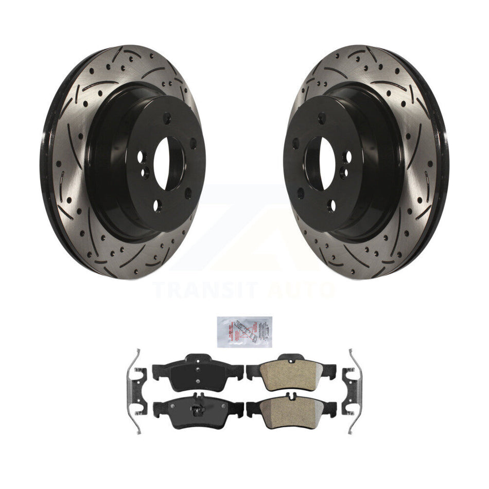 Rear Drilled Slot Brake Rotor Semi-Metallic Pad Kit For Mercedes-Benz E350 E400 E320 E500 KDA-101951