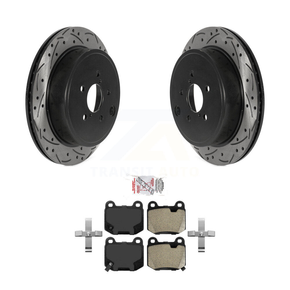 Rear Coated Drilled Slot Disc Brake Rotors Semi-Metallic Pad Kit For Subaru BRZ Toyota 86 KDA-101962