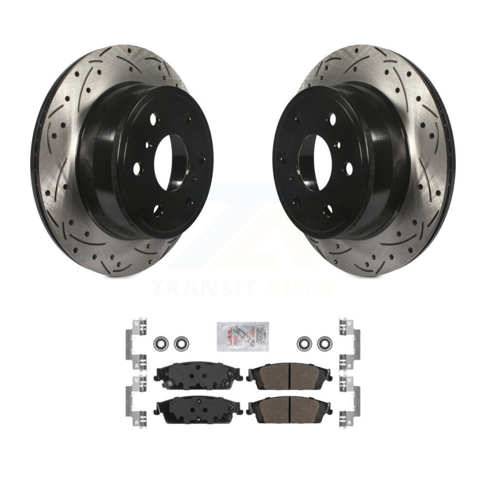 Rear Drill Slot Brake Rotor Semi-Metallic Pad Kit For Chevrolet GMC Silverado 1500 Sierra KDA-101982