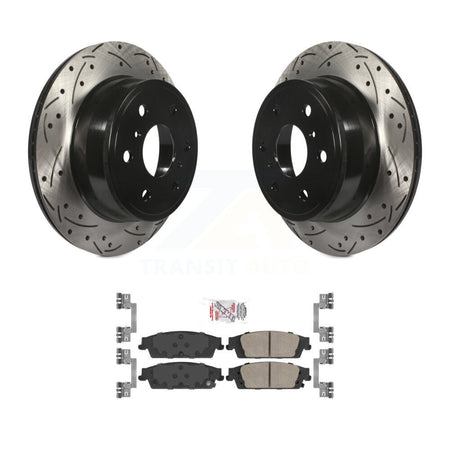 Rear Drill Slot Brake Rotor Ceramic Pad Kit For Chevrolet GMC Silverado 1500 Sierra Tahoe KDA-101983