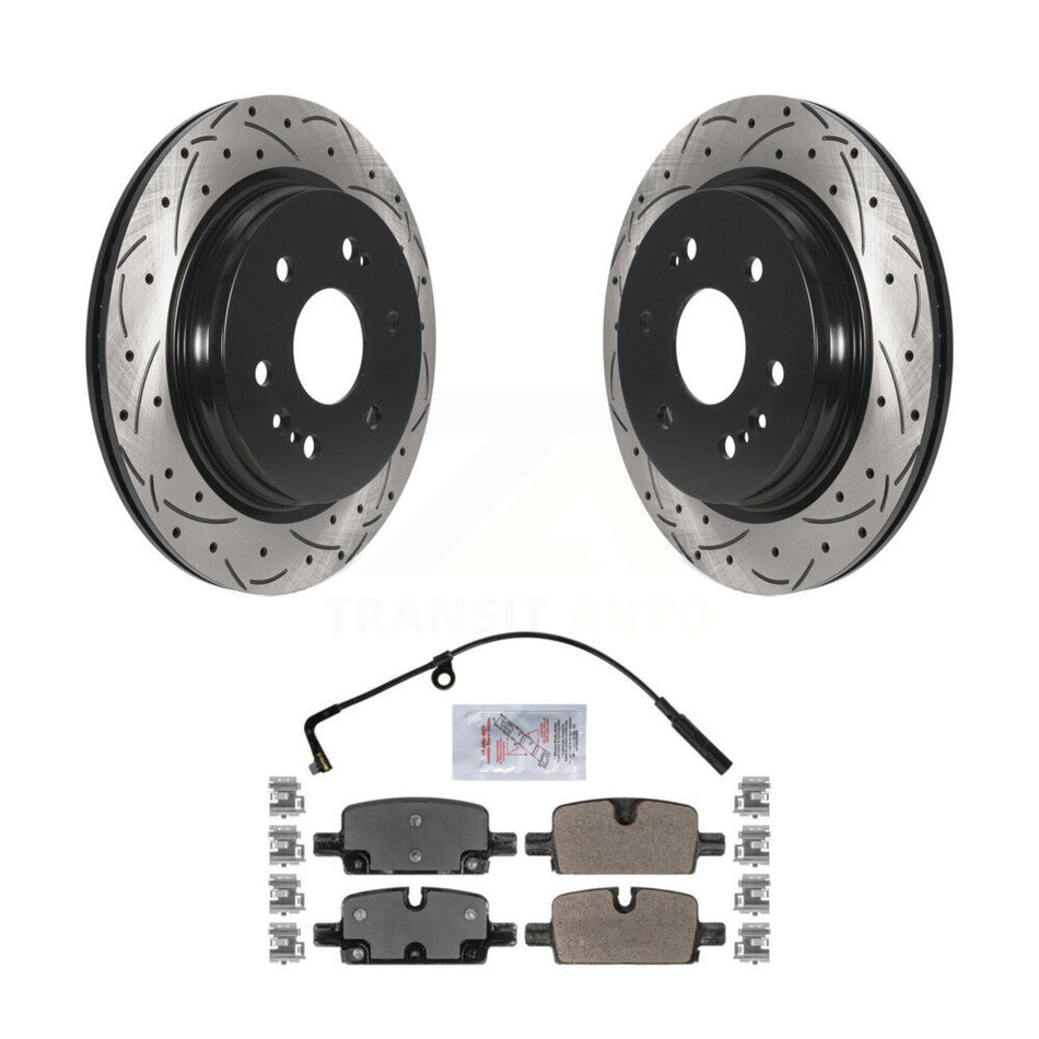 Rear Drill Slot Brake Rotor Semi-Metallic Pad Kit For GMC Chevrolet Silverado 1500 Sierra KDA-101986