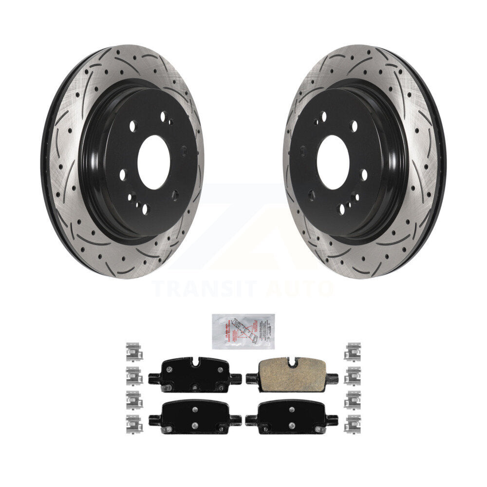 Rear Drill Slot Brake Rotor Ceramic Pad Kit For GMC Chevrolet Silverado 1500 Sierra Yukon KDA-101987