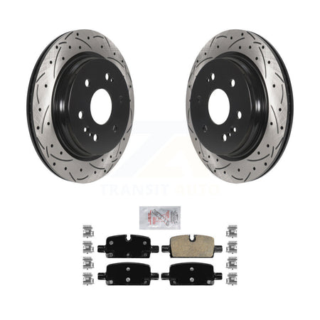 Rear Drill Slot Brake Rotor Ceramic Pad Kit For GMC Chevrolet Silverado 1500 Sierra Yukon KDA-101987