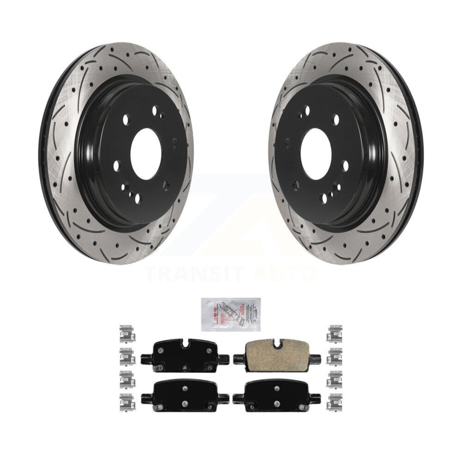 Rear Drill Slot Brake Rotor Ceramic Pad Kit For GMC Chevrolet Silverado 1500 Sierra Yukon KDA-101987