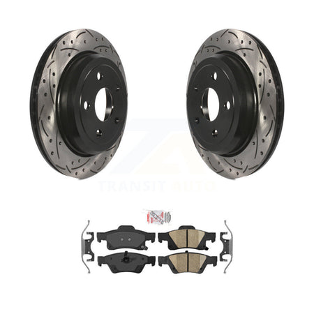 Rear Drill Slot Disc Brake Rotor Ceramic Pad Kit For Jeep Grand Cherokee Dodge Durango WK KDA-101993