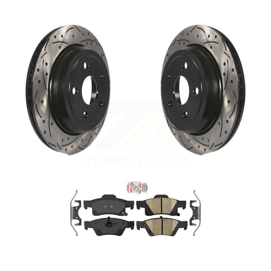 Rear Drill Slot Disc Brake Rotor Ceramic Pad Kit For Jeep Grand Cherokee Dodge Durango WK KDA-101993