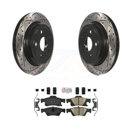 Rear Drill Slot Disc Brake Rotor Ceramic Pad Kit For Jeep Grand Cherokee Dodge Durango WK KDA-101994