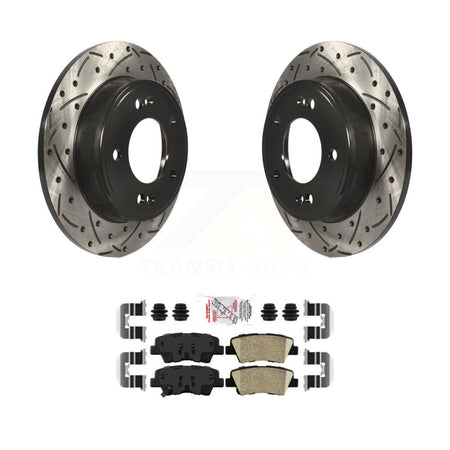 Rear Drill Slot Brake Rotors Ceramic Pad Kit For Hyundai Elantra Kia GT Soul Forte Forte5 KDA-102009
