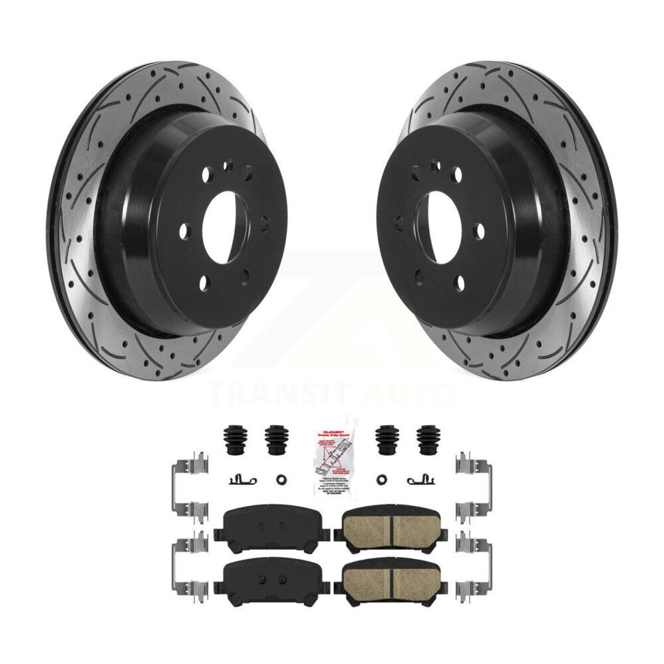 Rear Drilled Slot Brake Rotor Ceramic Pad Kit For 2015-2020 Chevrolet Colorado GMC Canyon KDA-102017