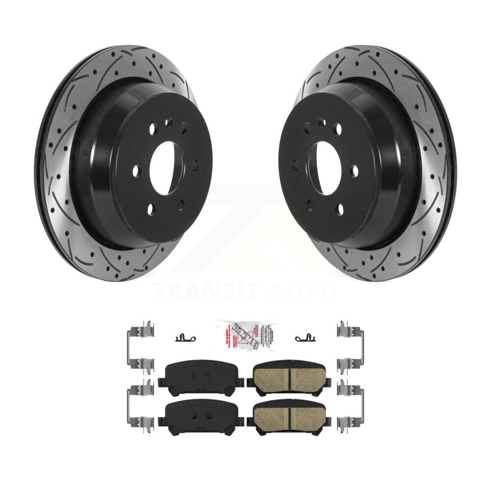 Rear Drilled Slot Brake Rotor Ceramic Pad Kit For 2015-2020 Chevrolet Colorado GMC Canyon KDA-102018